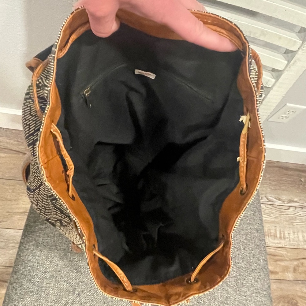 Mossimo Supply Co. Boho, slouchy hobo woven backpack with Tiger Face Embroidery - Picture 5 of 9